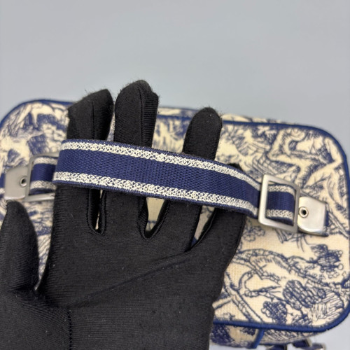 Dior Diortravel Vanity Case Oblique Beige Navy Black