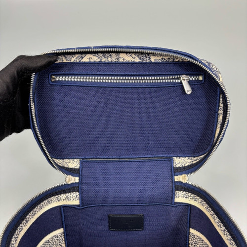 Dior Diortravel Vanity Case Oblique Beige Navy Black