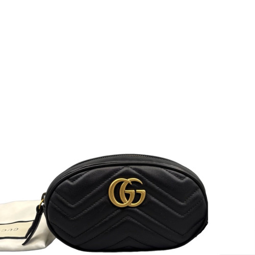 Gucci Matelasse GG Marmont Belt Bag Calfskin Black