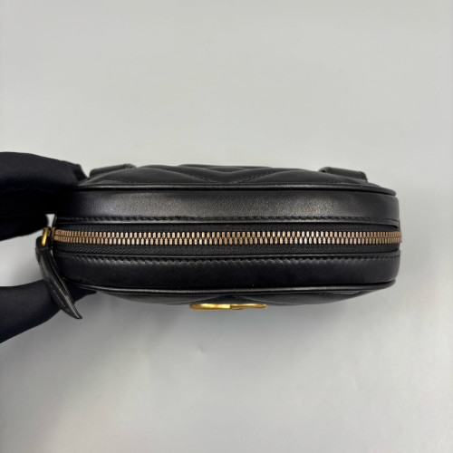 Gucci Matelasse GG Marmont Belt Bag Calfskin Black