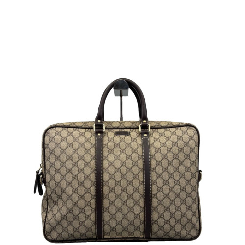 Gucci Briefcase GG Supreme Monogram Beige Brown Gucci Briefcase GG Supreme Monogram Beige Brown