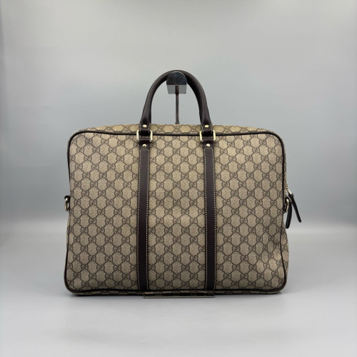 Gucci Briefcase GG Supreme Monogram Beige Brown Gucci Briefcase GG Supreme Monogram Beige Brown