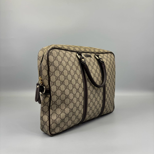 Gucci Briefcase GG Supreme Monogram Beige Brown Gucci Briefcase GG Supreme Monogram Beige Brown