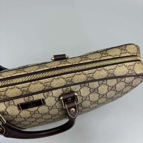 Gucci Briefcase GG Supreme Monogram Beige Brown Gucci Briefcase GG Supreme Monogram Beige Brown