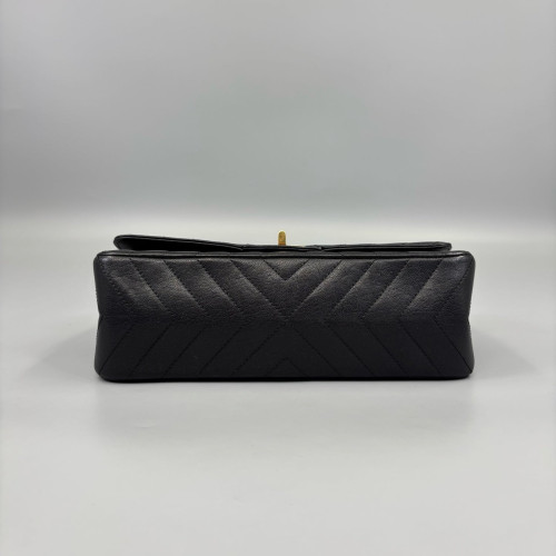 Chanel Chevron Quilted 2.55 225 Reissue Double Flap Calfskin Black