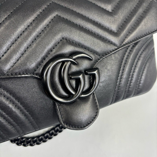 Gucci Matelasse Small GG Marmont Calfskin Black