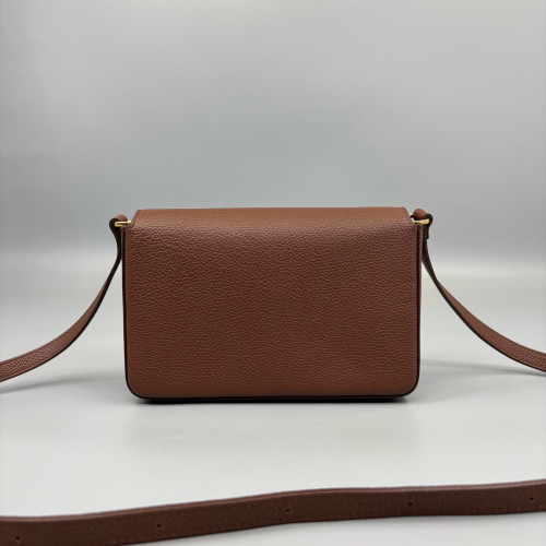 Burberry Messenger Calfskin House Check Brown Beige Black