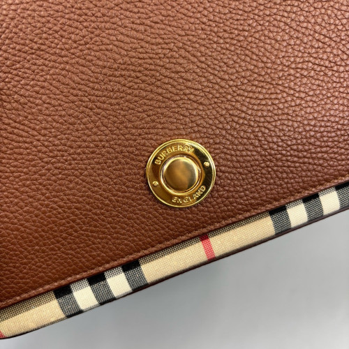 Burberry Messenger Calfskin House Check Brown Beige Black