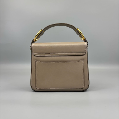 Chloe Small C Double Carry Calfskin Suede Beige