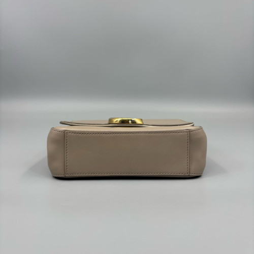 Chloe Small C Double Carry Calfskin Suede Beige