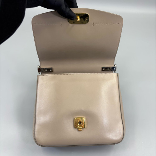 Chloe Small C Double Carry Calfskin Suede Beige