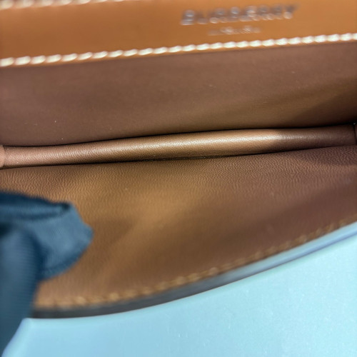 Burberry Horseferry Print Mini Title Bag Calfskin Canvas Brown Beige