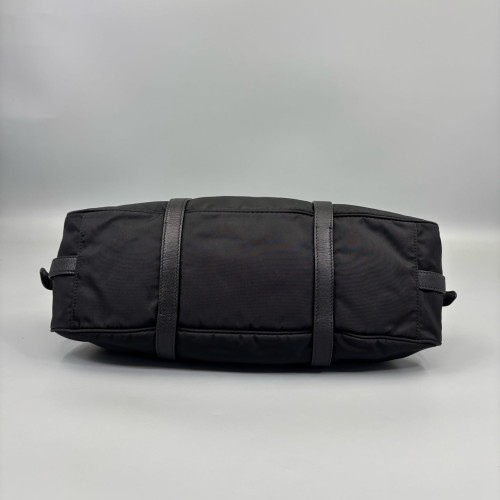 Prada Bowling Bag Tessuto Nylon Calfskin Black Prada Bowling Bag Tessuto Nylon Calfskin Black