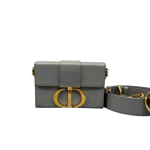 Dior 30 Montaigne Mini Box Bag Calfskin Grey