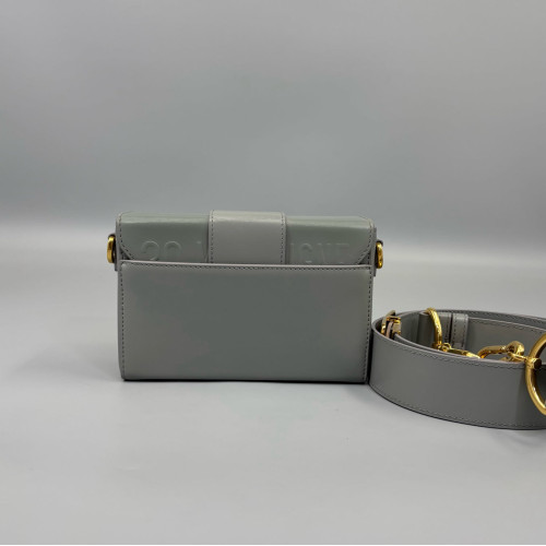 Dior 30 Montaigne Mini Box Bag Calfskin Grey