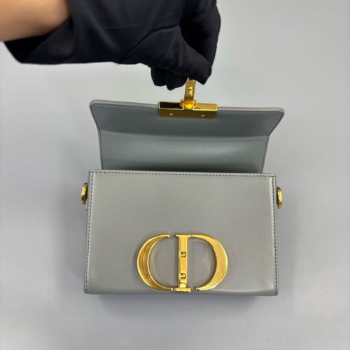 Dior 30 Montaigne Mini Box Bag Calfskin Grey