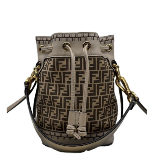 Fendi Mini Mon Tresor Bucket Zucchino Calfskin Beige Brown