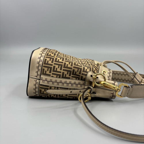 Fendi Mini Mon Tresor Bucket Zucchino Calfskin Beige Brown