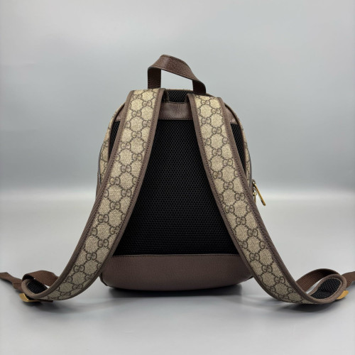 Gucci Small Ophidia Day Backpack GG Monogram Beige Brown Green