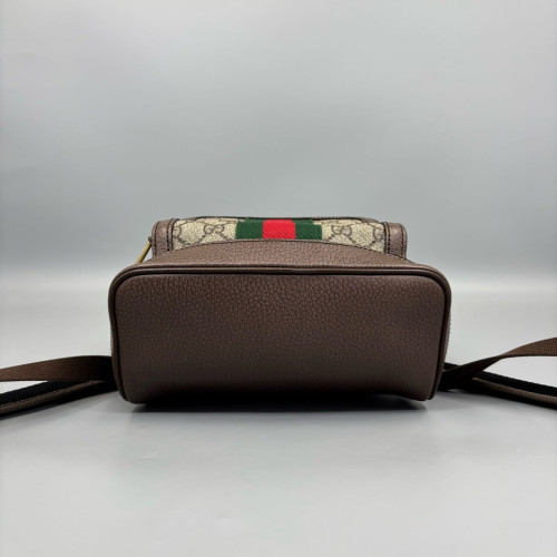 Gucci Small Ophidia Day Backpack GG Monogram Beige Brown Green