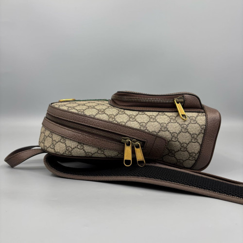 Gucci Small Ophidia Day Backpack GG Monogram Beige Brown Green
