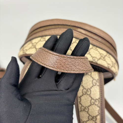 Gucci Small Ophidia Day Backpack GG Monogram Beige Brown Green