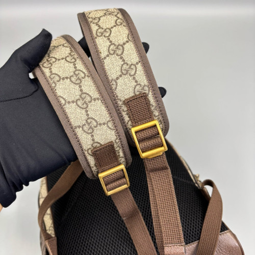Gucci Small Ophidia Day Backpack GG Monogram Beige Brown Green