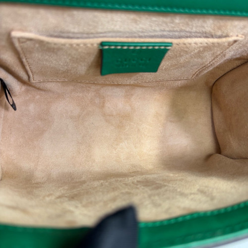 Gucci Studded Mini Padlock Shoulder Bag Calfskin Green
