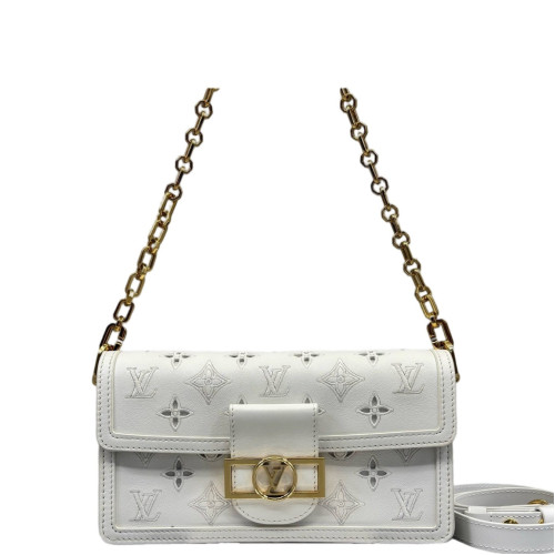 Louis Vuitton Ajoure Dauphine Mini East West Calfskin White