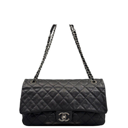Chanel Quilted Jumbo Double Flap Grained Calfskin Black Chanel Quilted Jumbo Double Flap Grained Calfskin Black