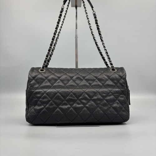 Chanel Quilted Jumbo Double Flap Grained Calfskin Black Chanel Quilted Jumbo Double Flap Grained Calfskin Black