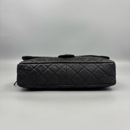 Chanel Quilted Jumbo Double Flap Grained Calfskin Black Chanel Quilted Jumbo Double Flap Grained Calfskin Black