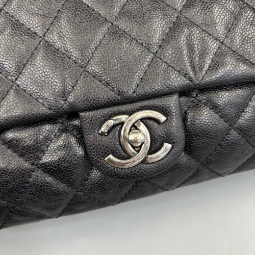 Chanel Quilted Jumbo Double Flap Grained Calfskin Black Chanel Quilted Jumbo Double Flap Grained Calfskin Black