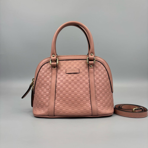 Gucci Mini Microguccissima Dome Bag Calfskin Pink