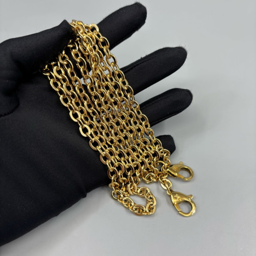 Louis Vuitton Pochette Felicie Chain Wallet Calfskin Grey