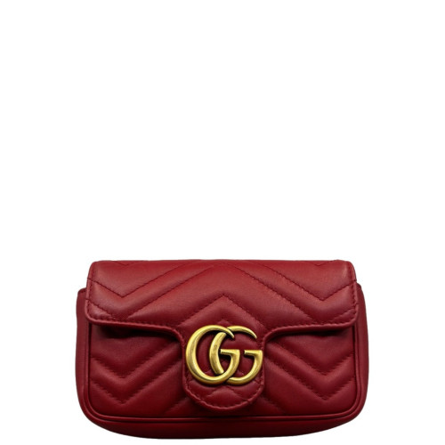 Gucci Super Mini GG Marmont Calfskin Red