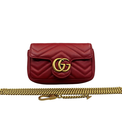 Gucci Super Mini GG Marmont Calfskin Red
