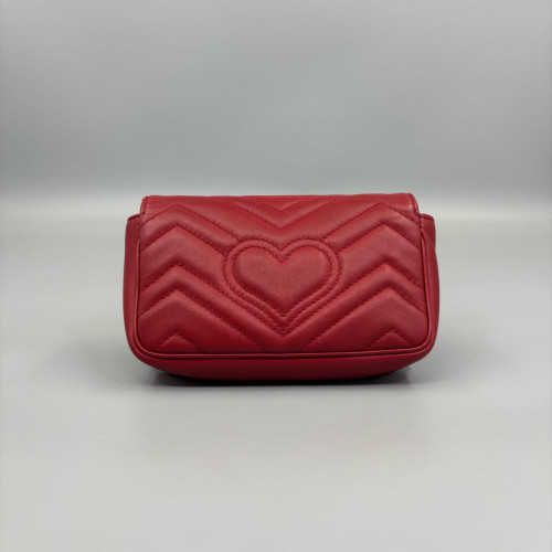 Gucci Super Mini GG Marmont Calfskin Red