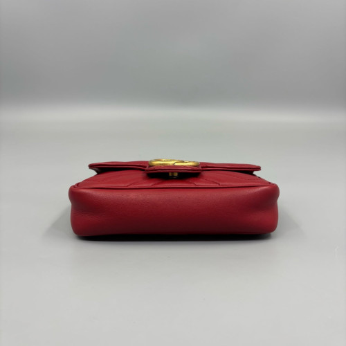 Gucci Super Mini GG Marmont Calfskin Red