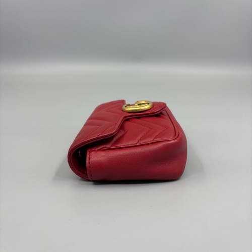 Gucci Super Mini GG Marmont Calfskin Red
