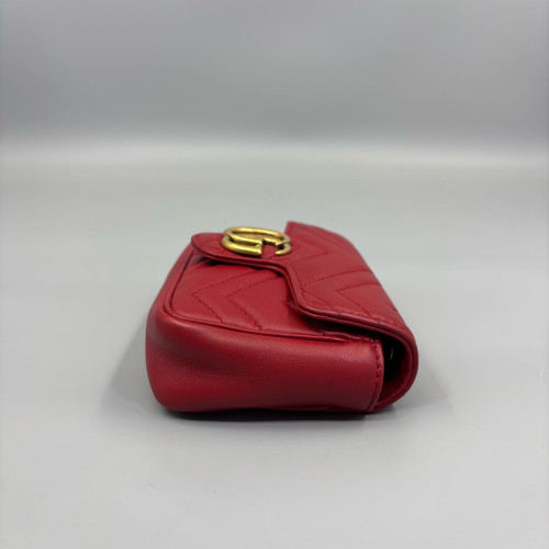 Gucci Super Mini GG Marmont Calfskin Red