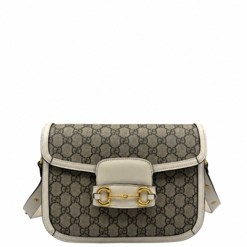 Gucci Medium Horsebit 1955 GG Monogram White