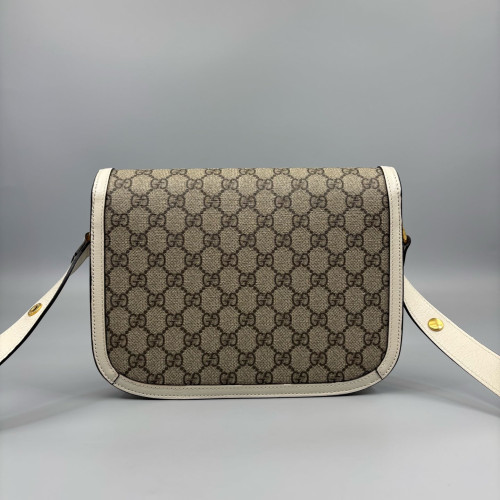 Gucci Medium Horsebit 1955 GG Monogram White