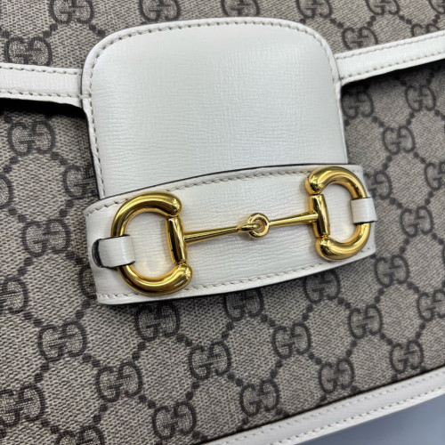 Gucci Medium Horsebit 1955 GG Monogram White