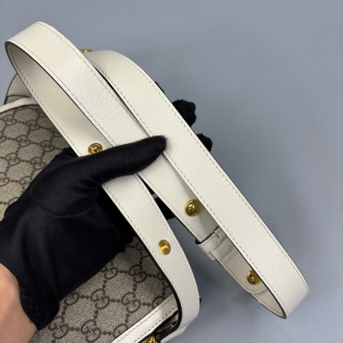 Gucci Medium Horsebit 1955 GG Monogram White