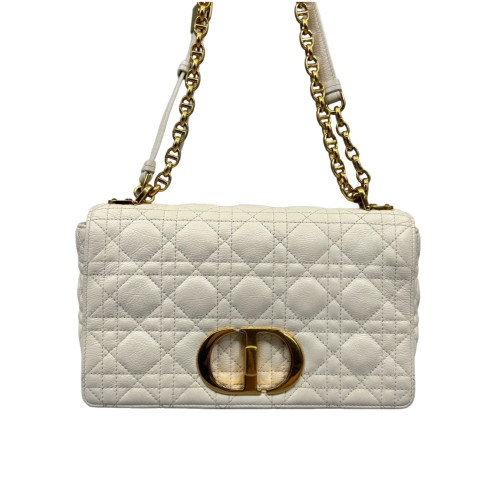 Dior Medium Caro Bag Calfskin White