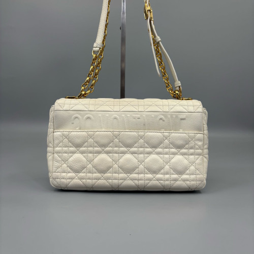 Dior Medium Caro Bag Calfskin White