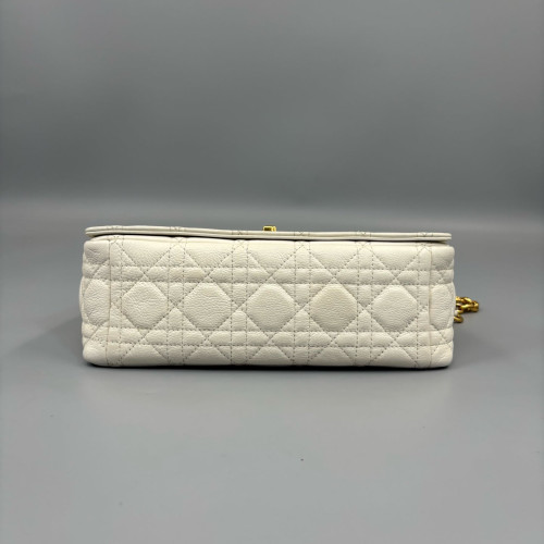Dior Medium Caro Bag Calfskin White