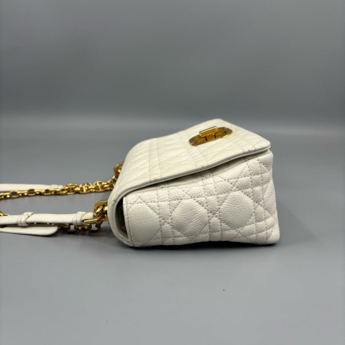 Dior Medium Caro Bag Calfskin White