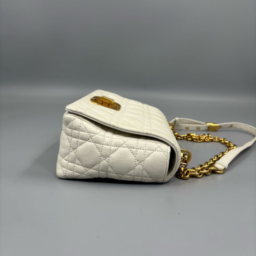 Dior Medium Caro Bag Calfskin White